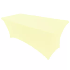 6' ft. Spandex Fitted Stretch Tablecloth Table Cover Wedding Banquet Ivory - Picture 1 of 2