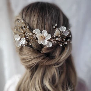 Braut Haarschmuck Hochzeit Haarkamm Brauthaarschmuck Brautkamm Haarspange gold - Bild 1 von 4