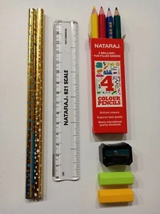 Juego de papelería escolar para estudiantes - Kit de felicidad Natraj - Imagen 1 de 2