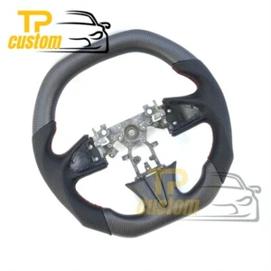 Matte Real Carbon Fiber Steering Wheel For Infiniti QX50 Q50 2014-2017 Flat Top - Picture 1 of 8