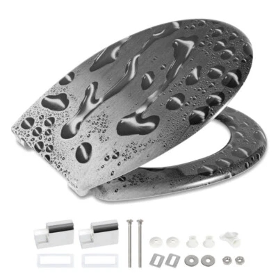 WC Sitz mit Absenkautomatik Abnehmbar Toilettendeckel Duroplast Klobrille Deckel - Bild 1 von 4