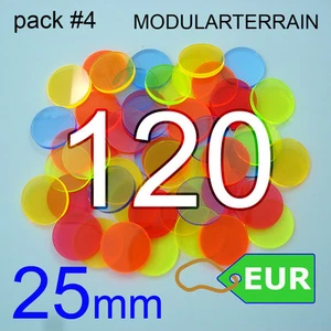 120x 25mm Round Base 3mm Color Fluor Acrylic Socle War Hammer 40k Infinity AOS - Imagen 1 de 7