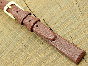 Vintage NOS Unused Hadley Roma Lizard Grain Watch Band w Gold Tone Buckle 10mm - Picture 1 of 6