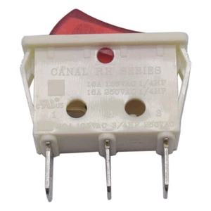 Interruptor basculante 5 piezas CANAL SERIE RH 3 pines 2 posiciones blanco y rojo 16A125/250V con lámpara - Imagen 1 de 4