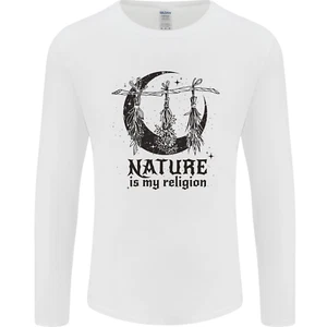 Natural Es Mi Religion Halloween Bruja Manga Larga para Hombre Camiseta - Imagen 1 de 31