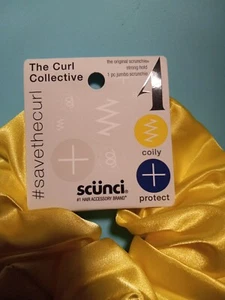 Set of 2 Large Solid Scrunchies - Yellow - Picture 1 of 3