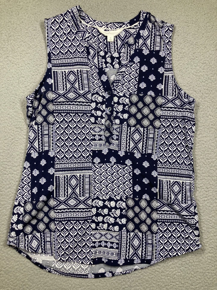 Top Magnolia Grace para mujer azul medio sin mangas boho cuello en V playero costero Foto 1 de 4
