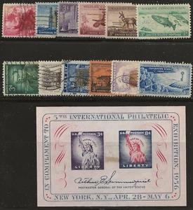 US Scott #1073-85, Singles & Souvenir Sheet 1956 Complete Year FVF Used/MH - Picture 1 of 1