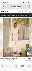 Next Cream Jumpsuit Size 14 - Picture 1 of 2
