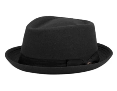 Fedora de ala pequeña 100 % lana con cordón ajustable en forma de diamante para hombre Foto 1 de 4
