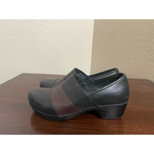 Scarpe zoccoli donna Dansko nero marrone pelle slip on tacco medio 7,5-8 euro 38 - Foto 1 di 8