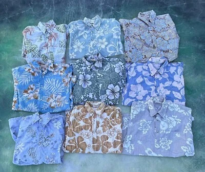 Lote de 9 camisas hawaianas Go Barefoot para hombre talla M. Foto 1 de 4
