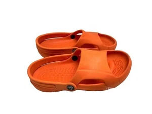 Crocs Mujer Talla 6 Naranja Sandalia Eslinga Plana Espalda Zapatos Punta Abierta - Imagen 1 de 5