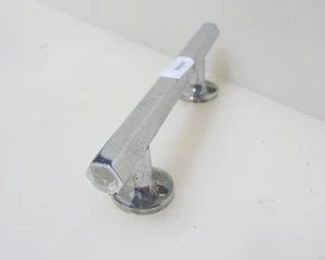 Vintage Brass Door Handle Shop Pull Pub Old Art Deco Chrome Chromed Octagon 6" - Picture 1 of 11