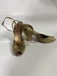 Vintage DEAD STOCK 70ER GOLD SCHUHE PLATEAU 10M - Bild 1 von 7