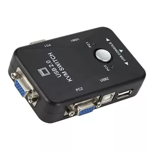 2 Port USB VGA KVM Switch Umschalter Box für Maus Tastatur Monitor Computer Neu - Bild 1 von 12