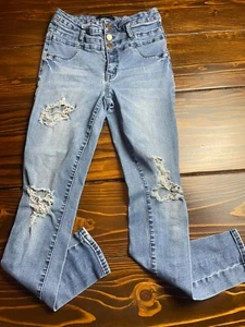 Refuge Jeans, Girl's Junior Size 6, Blue, Denim, Distressed, Skinny - Picture 1 of 11