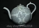 10" Old China Dynasty Korea Koryo Porcelain Child Leaf Pattern Round Tea Pot