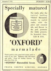 Original 1933 Advert for Frank Cooper OXFORD Marmalade Vintage Small Print Ad - Picture 1 of 1