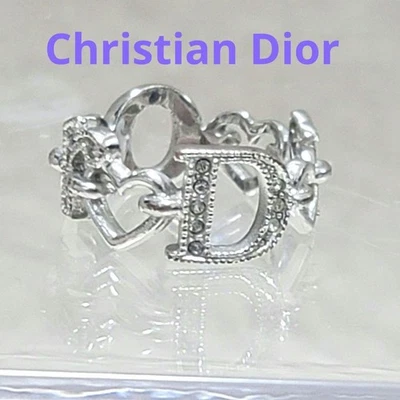 Anillo Christian Dior Logo Corazón Estrás Talla 11-12 Usado Japón Foto 1 de 4