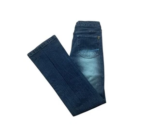SouthPole Jeans Juniors 5 Y2k Flare Lowrise Blue Denim Embroidered Logo 28x30 - Picture 1 of 21
