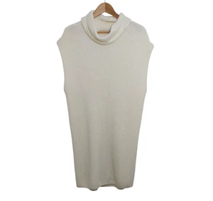 Abercrombie & Fitch Women's Size XL Sweater Dress Cowl Neck Sleeveless Cream - Picture 1 of 11