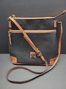 Dooney & Bourke COPY Black Pebble Grain Leather Crossbody Bag Purse - Picture 1 of 10