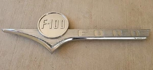 USED 1955 1956 Ford 6721 A F-600 Hood Side Emblem GENUINE FACTORY OEM F600 - Picture 1 of 10