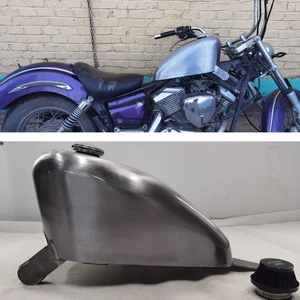 Tanque de combustible de gasolina 8 L hecho a mano para motocicleta Yamaha Dragstar 250 plateado 1 pieza - Imagen 1 de 9