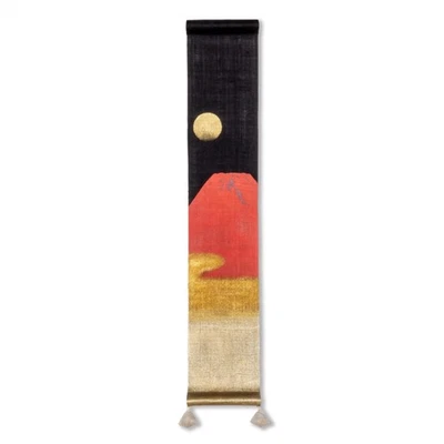 Mini Tapestry "Red Fuji" Made of 100% linen. tapestry,  interior display Japan - Image 1 of 4