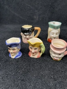 5 Mini Tazze Toby in Ceramica Giappone - Foto 1 di 3
