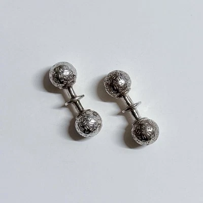 Gemelli HERMES logo H sfera argento 925 made in France 620 - Immagine 1 di 4