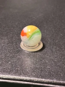Vintage Vitro Agate Tri-lite Beach Ball Patch Marble. .63” Mint Condition. - Picture 1 of 6