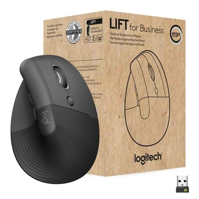 Logitech Lift for Business, Vertical Ergonomic Mouse, Wireless, Bluetooth or Sec - Image 1 of 4