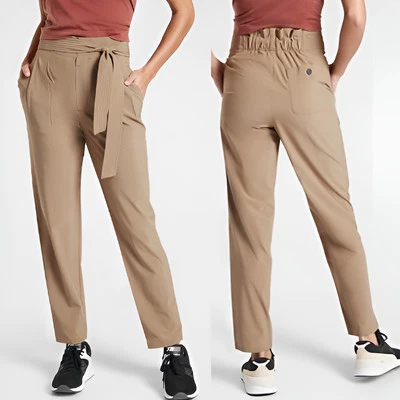 Athleta Womens Athleisure Casual Skyline Pant II Tie Paperbag Waist Size 12P - Image 1 of 4