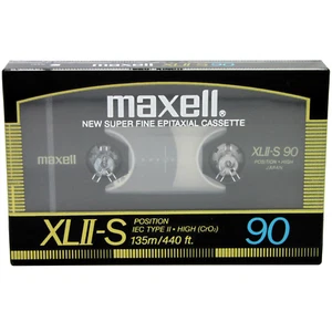 MAXELL XLII-S 90 EPITAXIAL TIPO II CROMO BLANCO AUDIO CINTA CASETE (1986) NUEVO - Imagen 1 de 8