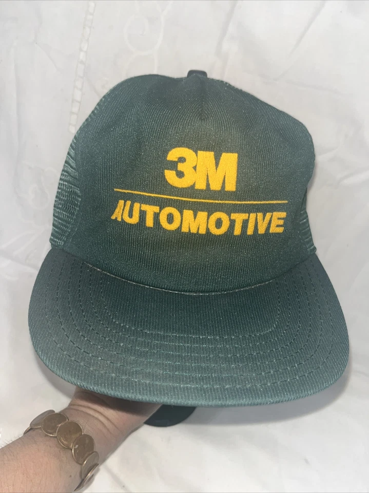 Винтажная зеленая кепка 1980-х 3M с автомобильным логотипом кепка дальнобойщика рабочая бейсболка - Изображение 1 из 4