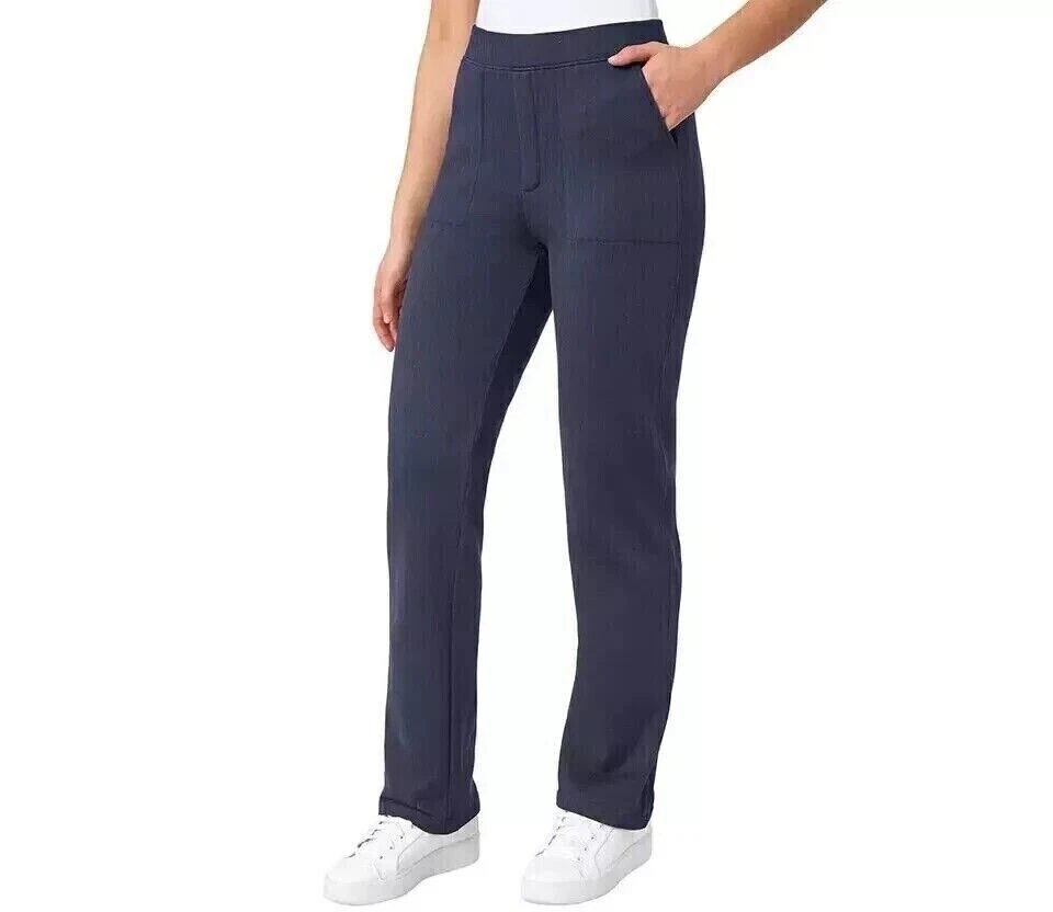 Mondetta Women’s Herringbone Straight Leg Pull On Pant Small S Blue