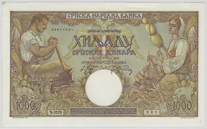 Jugoslawien / Yugoslavia 1000 DINAR 1942 AU! - Bild 1 von 2