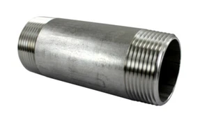 1-1/4" Barrel Nipple, Stainless Steel  Pipe Fittings NPT SCH 40 SS SUS304 - Picture 1 of 12