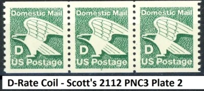 D-Rate Domestic Mail PNC3 Plate 2 MNH Scott's 2112 CRISP - Image 1 of 2