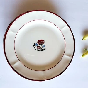 Lote De 4 Plato De Postre Ensalada Ikea 7" Blanco Rojo Flor - Imagen 1 de 4