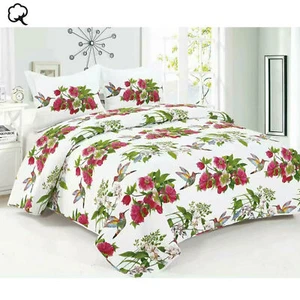 100% Cotton Lightly Quilted Coverlet Set Hummingbird Multi Queen - Picture 1 of 3
