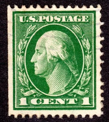 US # 405 (1912) 1c, Used; Grade: VF/XF {Washington} - Image 1 of 2