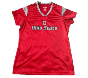 Vintage Ohio State Football Trikot von Pro Edge Damen groß rot V-Ausschnitt Flügelärmel - Bild 1 von 16