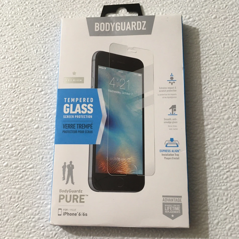 BODYGUARDZ PURE PREMIUM Screen Protector ￼ ~ iPhone 6/6s￼ ~ NEW - Image 1 of 3