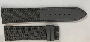22mm Mühle Echt Leder-Textil Materialmix Uhrenarmband grau - Bild 1 von 2