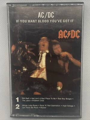 Vintage AC/DC Cassette If You Want Blood You've Got It Live Concert 1978 Tested - Image 1 of 4