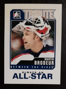 2009 - 2010 ITG Between The Pipes Martin Brodeur Tribute Card #T-03 Hockey Card