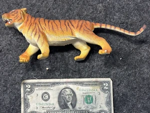 Vintage Plastic Tiger Toy Animal Figurine. Made In China 4x9” - Picture 1 of 8